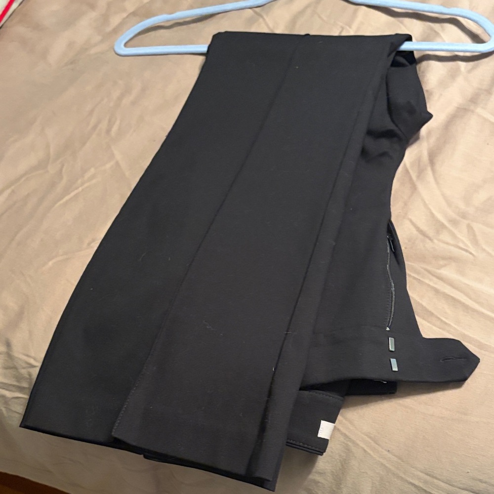 LOFT Sutton Pintucked Curvy Petite Black Flare Trousers